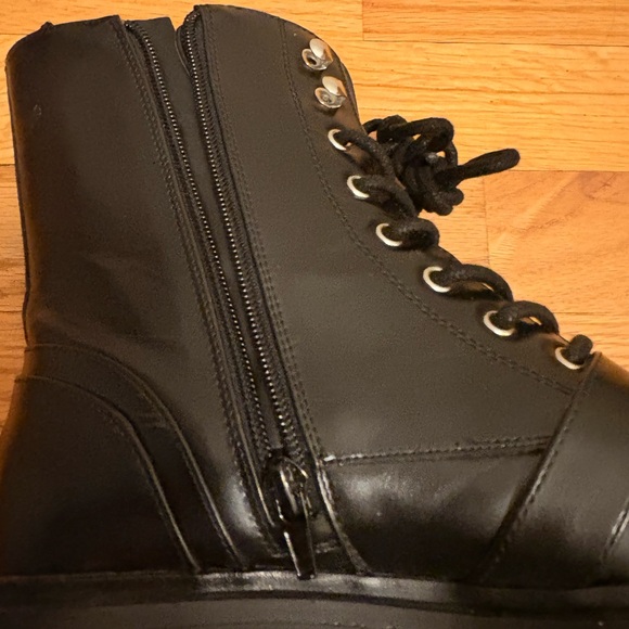 Worn once! Black Lace-Up Women's Boots - Picture 5 of 5